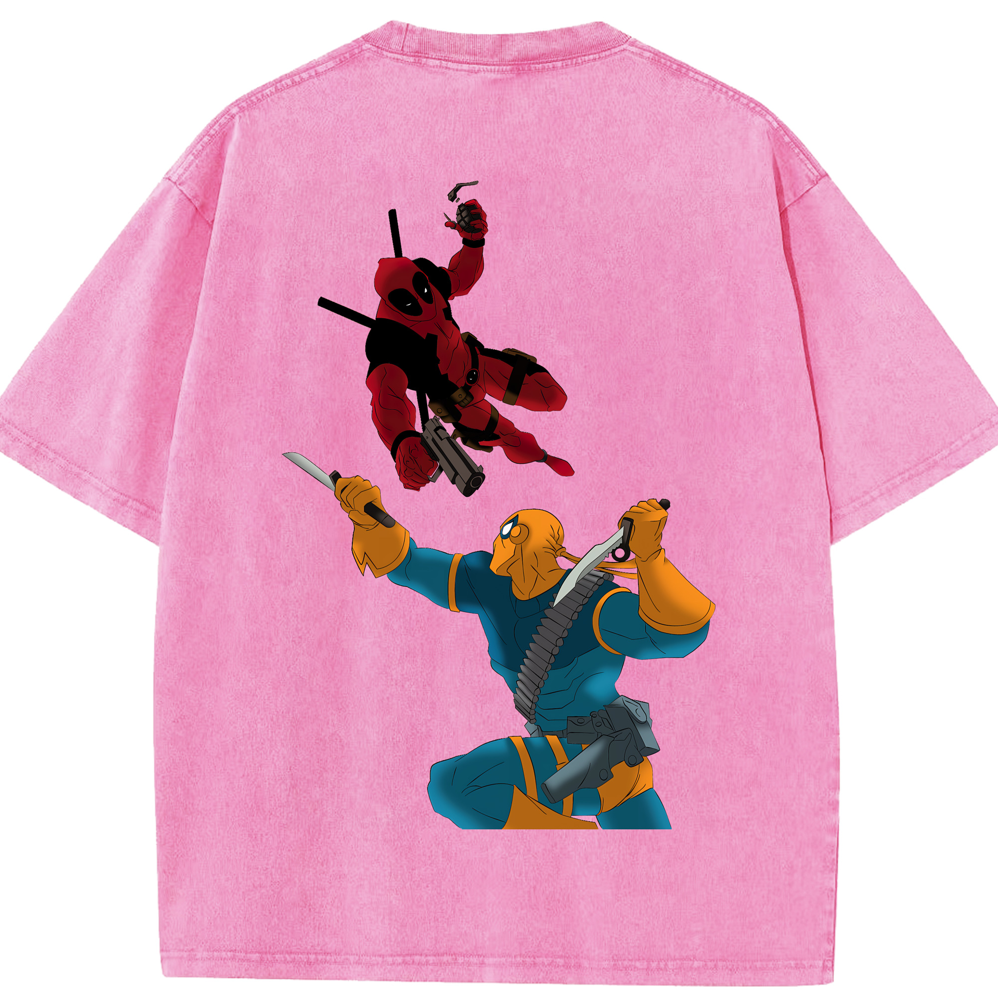 （画像用） Deadpool デッドプール 綿100% ヴィンテージ風 半袖Tシャツ（背面プリント）